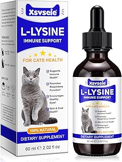 L-Lysin Katze Tropfen 60ml – Ergänzungsfuttermittel für Katzen & Kätzchen, Mit L-Lysin, Kolostrum, Taurin, Vitaminen und Mineralstoffen, Glutenfrei & Ohne Zusatzstoffe