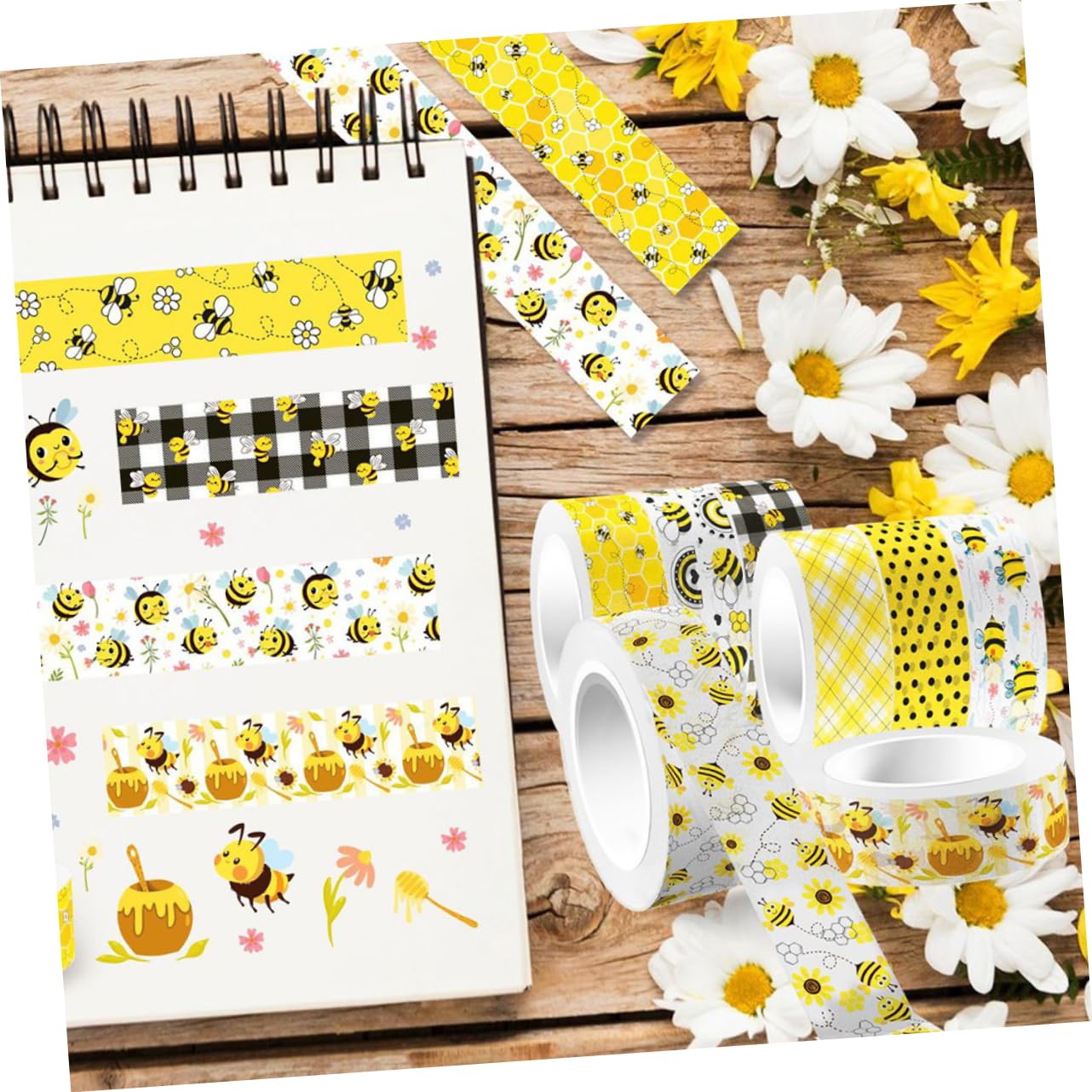 Tofficu 48rollen Washi Tape Set Mit Bienenmuster Dekoratives Klebeband Für Diy-projekte Scrapbooking Journals Und Bastelarbeiten Einfach Abreißbar Kein Kleberückstand Vielseitig
