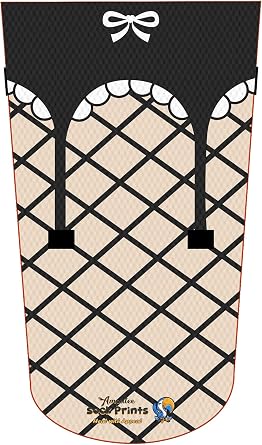 Heal with Appeal Amputee stump sock, Fishnet stocking w garter 001 v1, 3Ply stump sock
