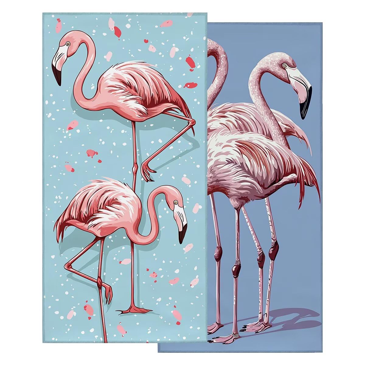 Juego de 2 Toalla Playa Grande 90x180 cm, Secado Rapido Toalla Microfibra Gimnasio, Antiarena Toallas de Playa Animal, Grande Ligera Compacta Toallas Microfibra Mujer Hombre para Viaje Piscina -4746
