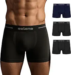 Kit 3 Cueca Boxer Sem Costura Selene Alta Performance Poliamida Cós 40MM Masculino Adulto