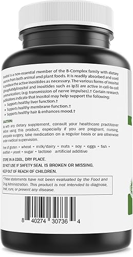 Miniatura 2 de Brieofood Myo Inositol 2000 mg por porción - 60 tabletas - Probado en laboratorio de terceros