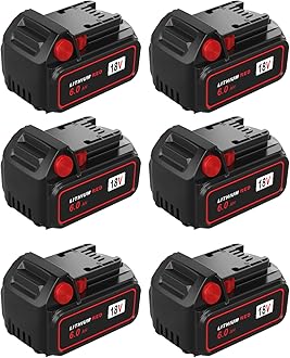6-Pack 18V 6.0Ah Battery Replacement for Milwaukee m18 Battery, Compatible with m18 Milwaukee Battery Chargers and More Cordless Power Tools