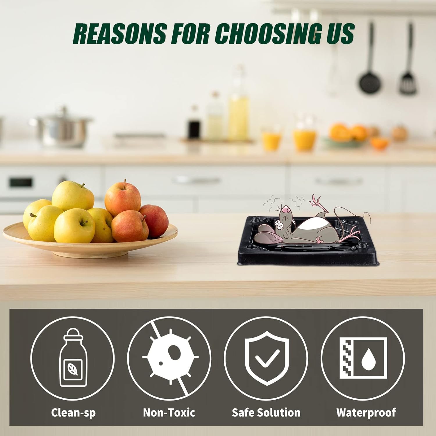 Qualirey 40 Pcs Baited Mouse Glue Traps Indoor for Home Adhesive Plastic Sticky Rat Traps Pads Bulk for House Pest Mice Rats Indoor Outdoor, Simple and Easy to Use (Black)