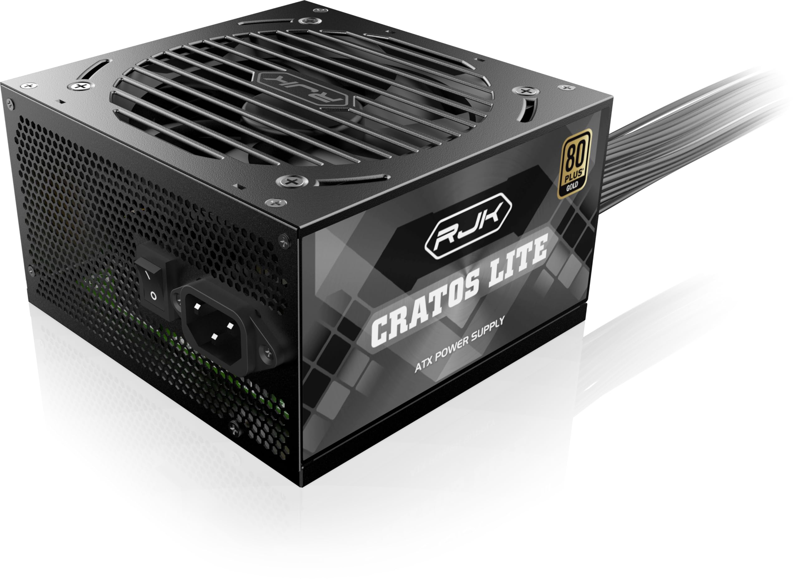 RAIJINTEK CRATOS Lite 850 W Black, 80 Plus Gold, ATX 3.1, Fuente de alimentación para PC no Modular, PCIe 5.1 Ready, Ventilador Inteligente de 120 mm, Conector de CC a CC, Conector de 12 V-2 × 6, 5