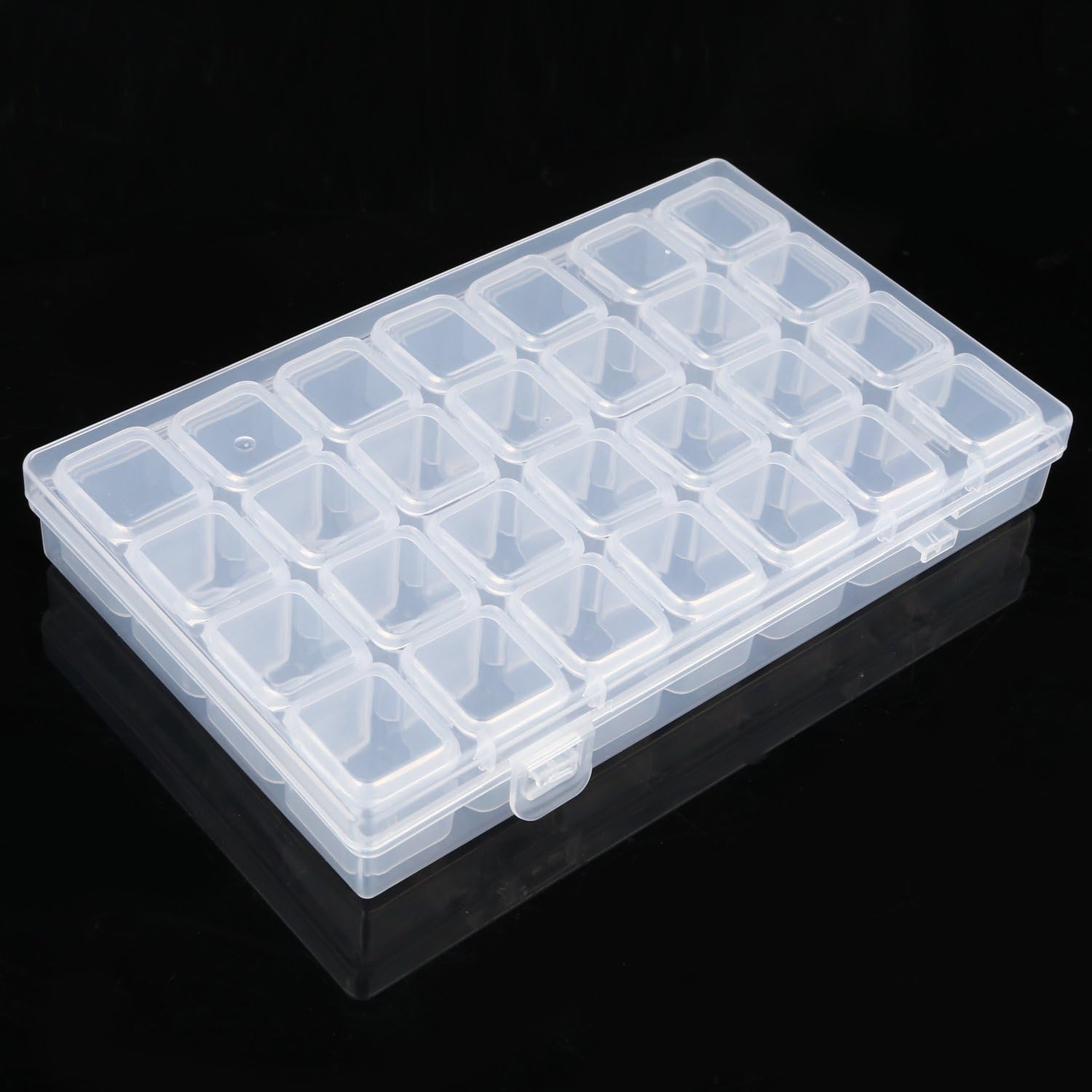 28-Grid Clear Plastic Diamond Embroidery Box Diamond Painting Accessory Boxes Case Crossstitch Tools(Packet of 3)