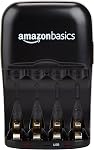 Amazon Basics Chargeur de batterie rechargeable pour AA & AAA Hydrure de nickel-métal (NiMH) Batteries avec USB Port de recharge, noir