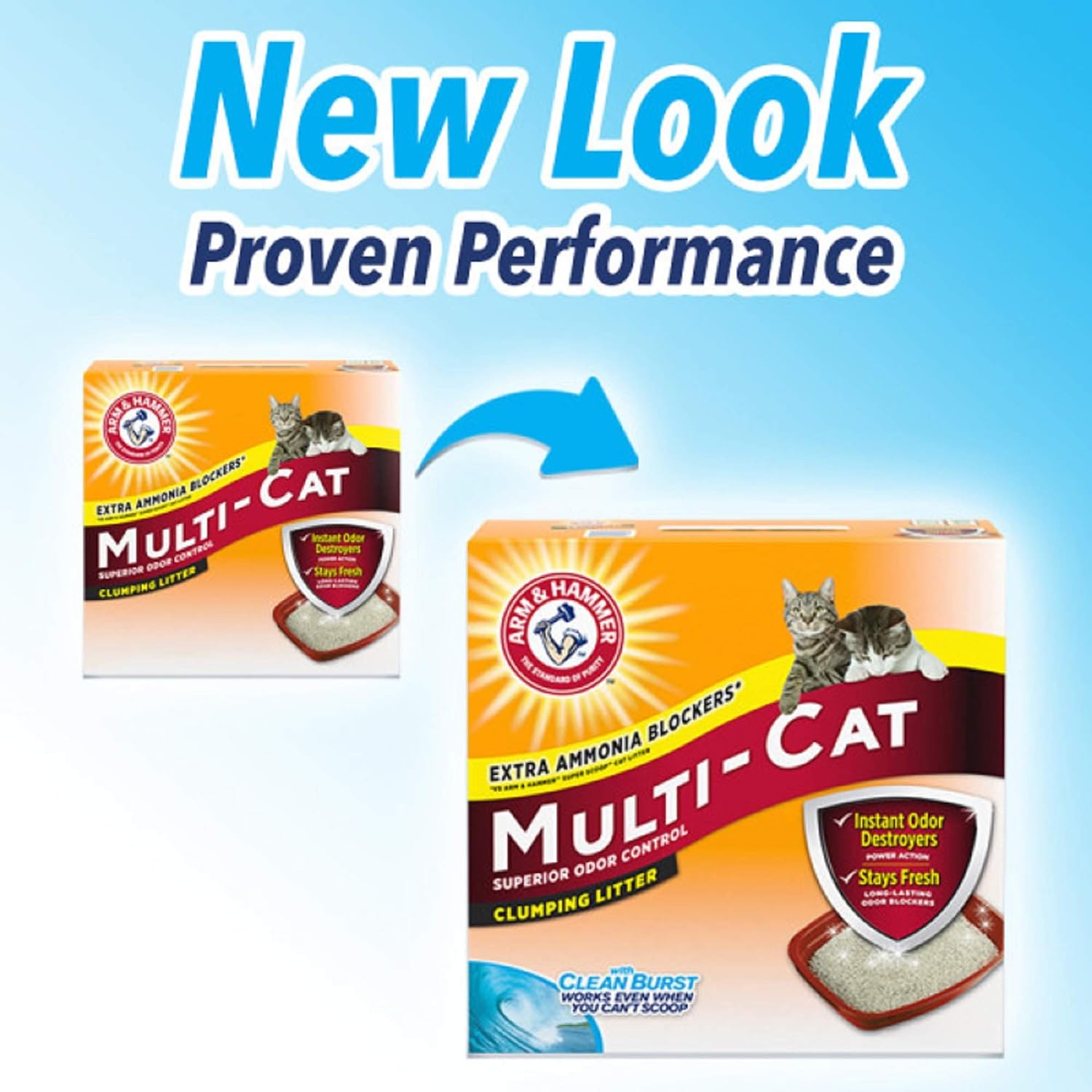 Arm and Hammer Clumping Cat Litter, Multi-Cat Strength, 40 Pound Box
