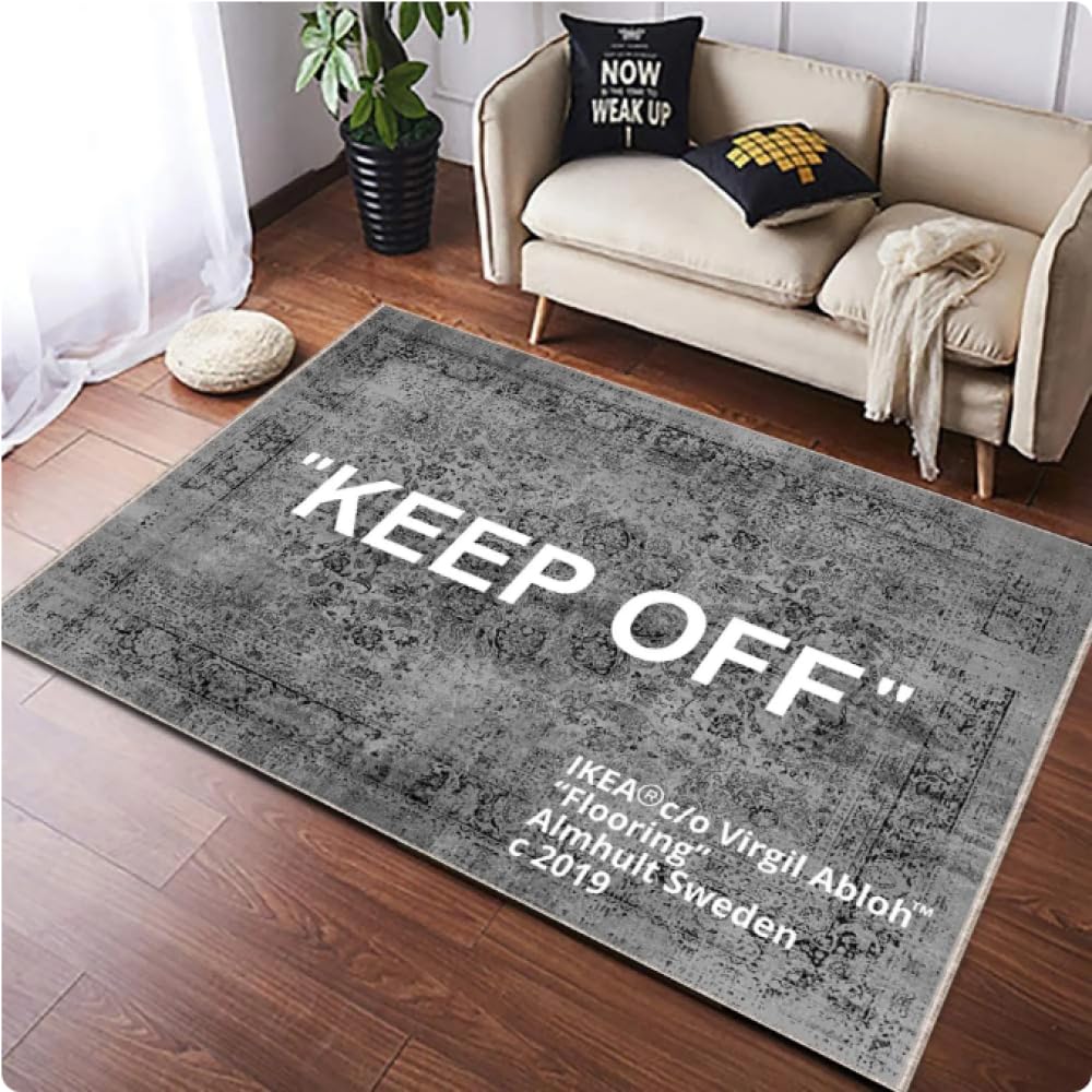 PASPRT Tappeto Keep Off Grigio Fantasia Home Decor Moderno Personalizzato Fashion Cool Bianco Regali Soggiorno 120X160Cm