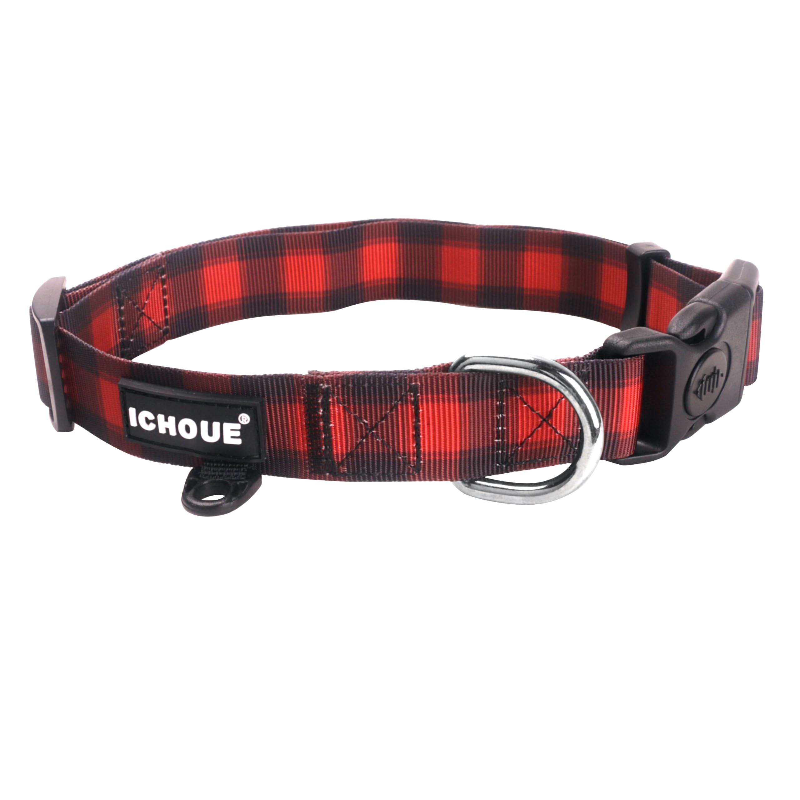 Collier chien réglable iChoue S avec boucle sécurisée rouge