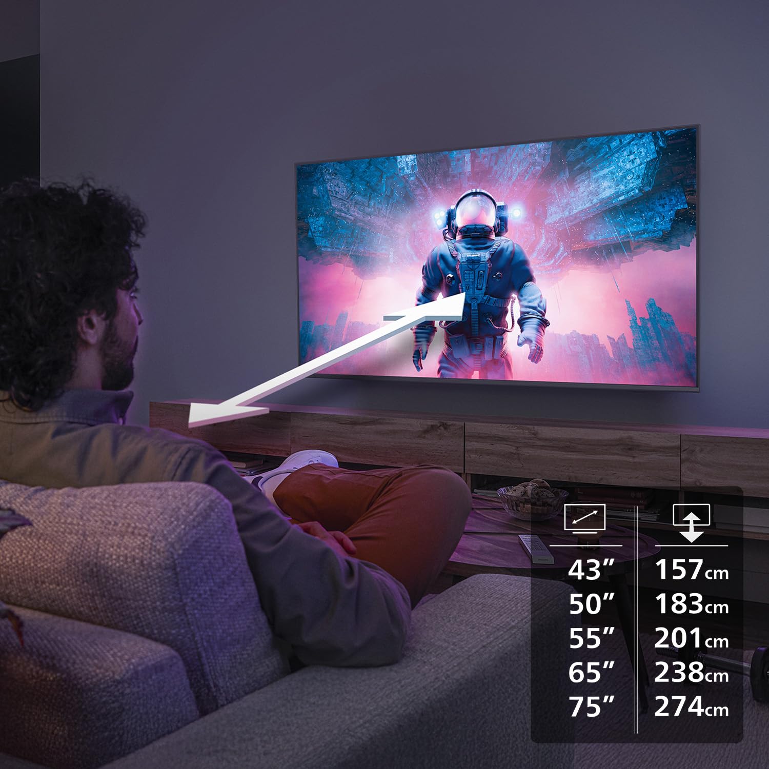 PHILIPS 50PQS7801/12 50 Inch Ambilight 4K LED Smart TV, Pixel Precise Ultra HD, Titan OS, Dolby Atmos Sound