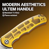 Vista 2 de CIVIVI Praxis - Navaja de bolsillo plegable, mango de Ultem con estética moderna, hoja afilada de 3.75 pulgadas, clip de transporte profundo