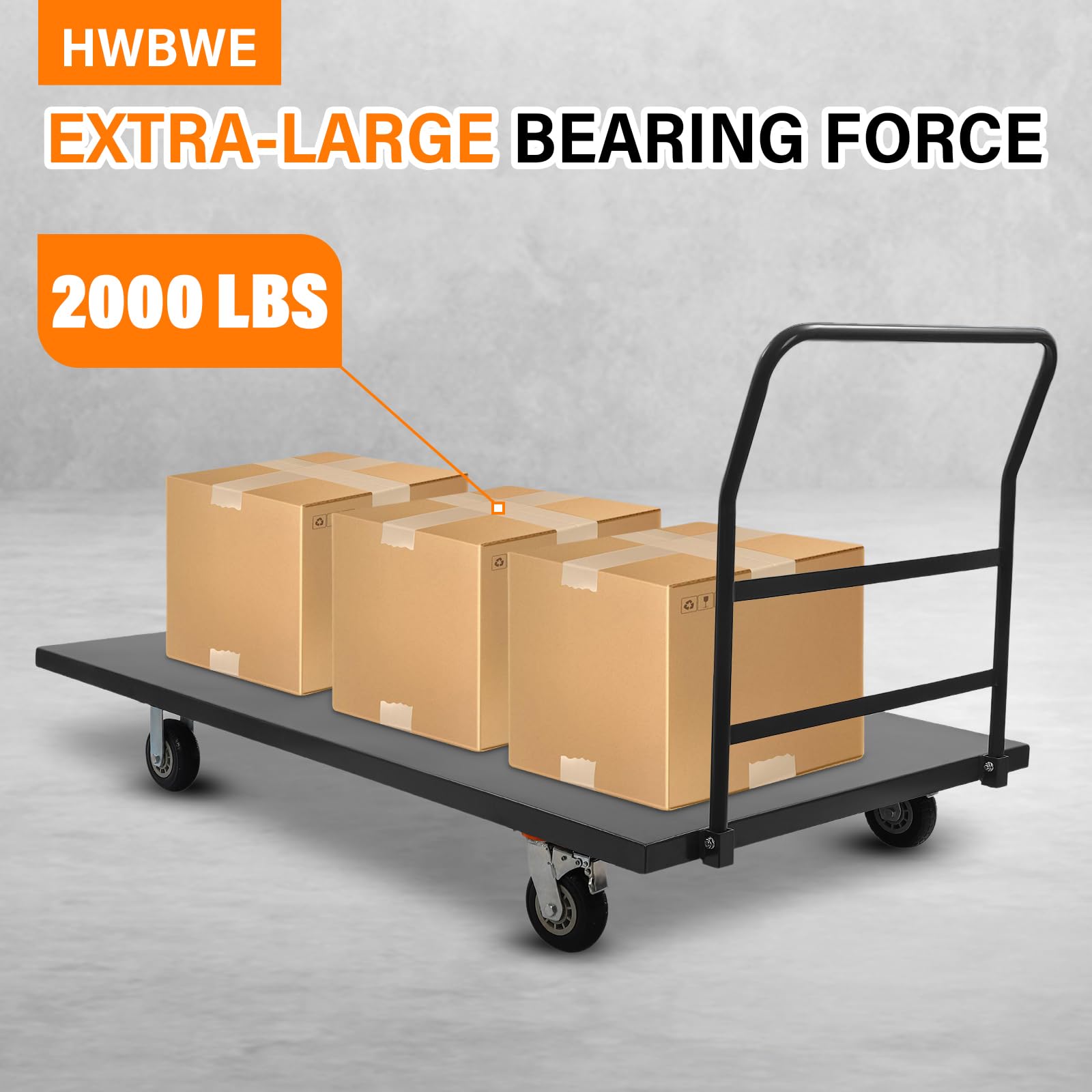 Heavy Duty Platform Truck Foldable Push Cart Dolly with 2000 LBS Capacity, with Wheels, 36 x 72 Inch Iron Platform Dolly for Groceries, Garage, Warehouse