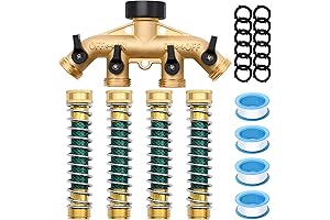 4 Way Hose Splitter with Hose Extension Adapter Set