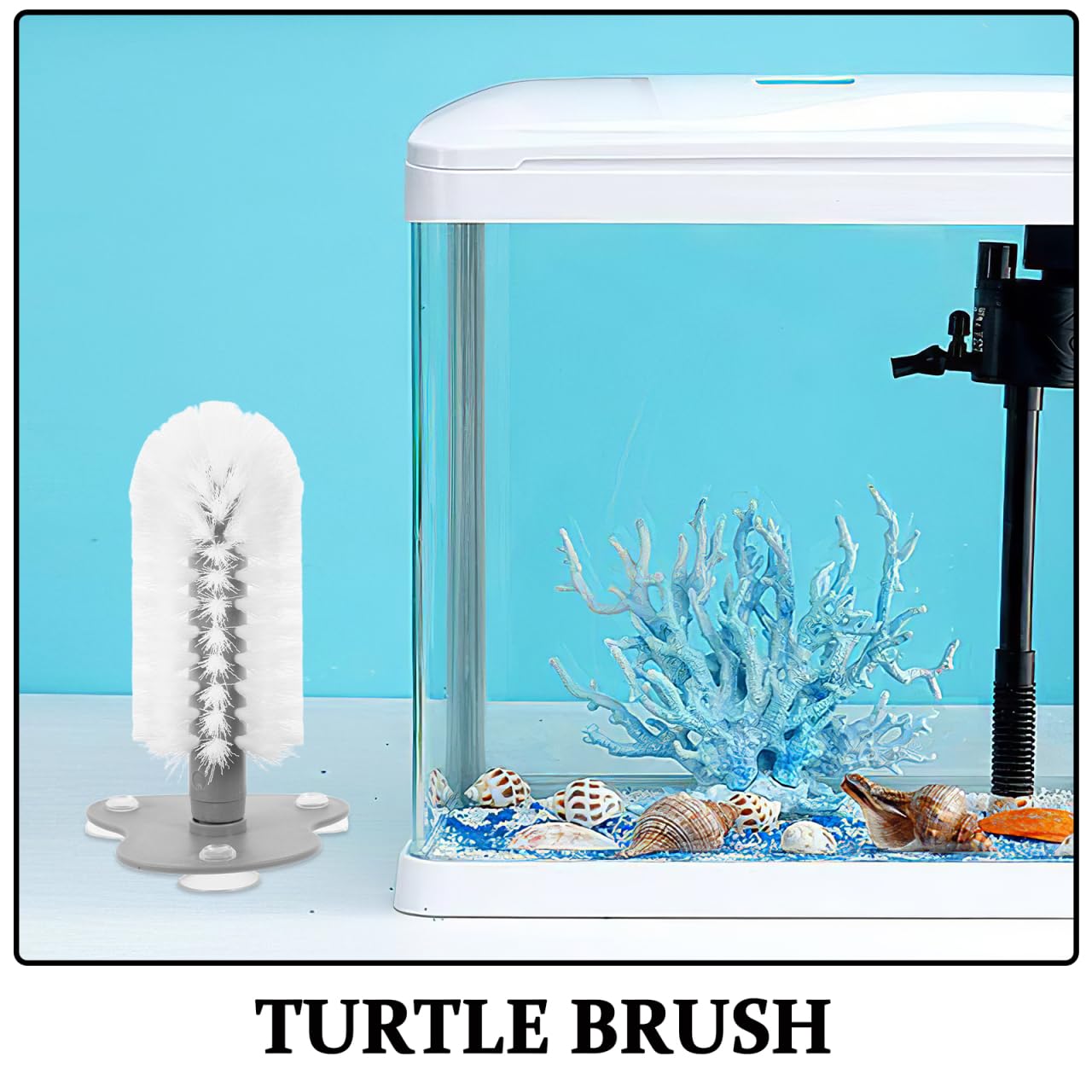Spazzola per la pulizia delle tartarughe con ventosa forte, spazzola multifunzione per la pulizia della schiena e massaggio per sane tartarughe, design innovativo con setole
