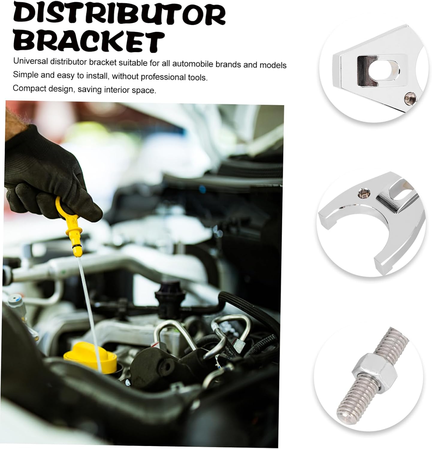 Universal Alternator Bracket Distributor Clamp Sturdy Metal Clamp for Car Hold Down