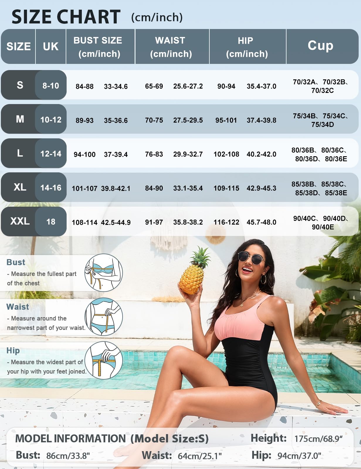 Bañadores Mujer Reductores Tallas Grandes Control de Barriga Traje de Baño Una Pieza Push Up Vientre Plano Monokinis Natación