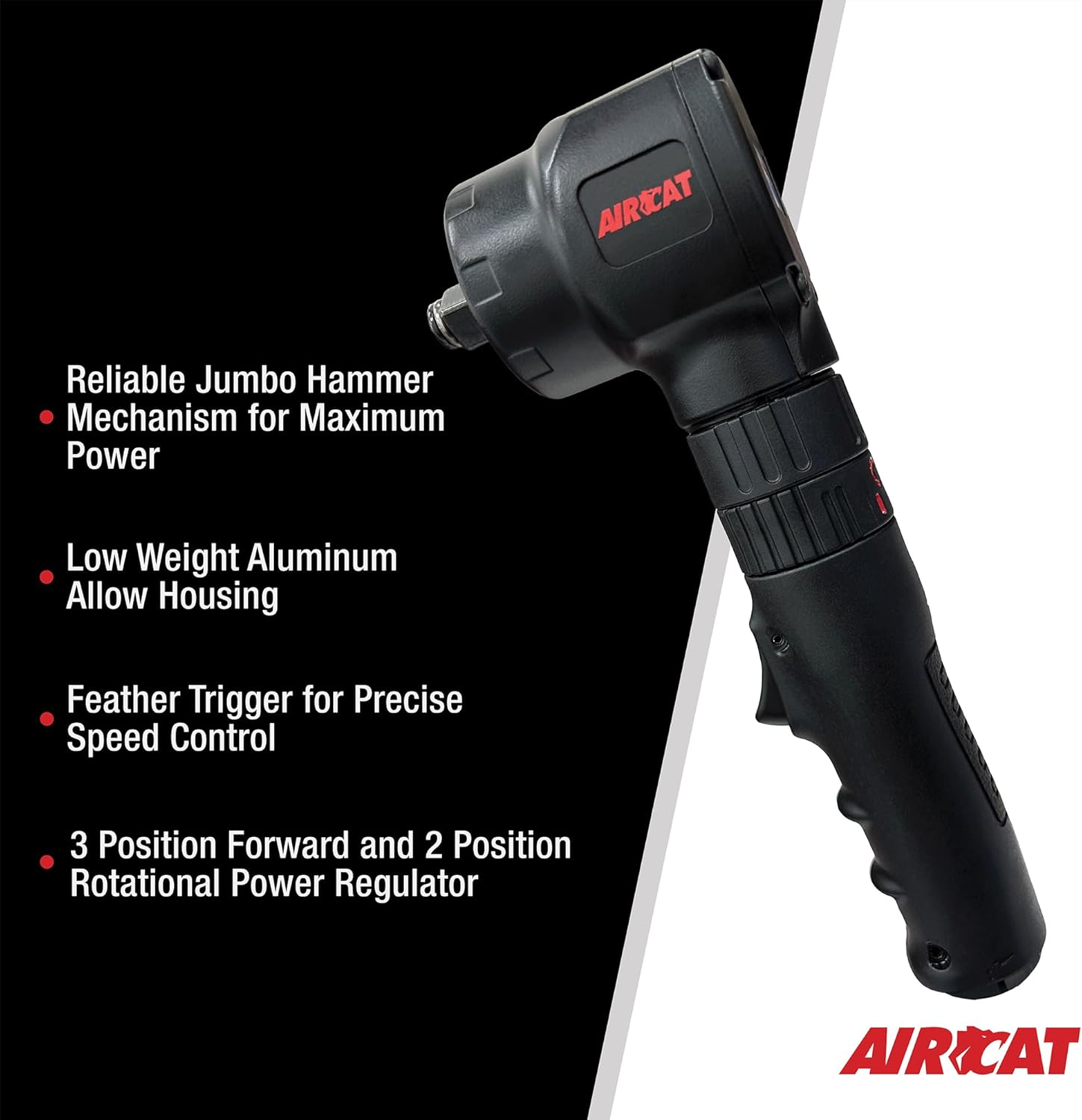 AIRCAT Pneumatic Tools 1070 1/2" Angle Impact Wrench 700 ft-lb