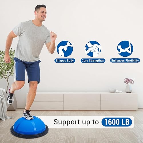 Miniatura 3 de Bola de equilibrio de 2325 pulgadas, media pelota de ejercicio de 1600 libras con base antideslizante, entrenador de equilibrio de media bola