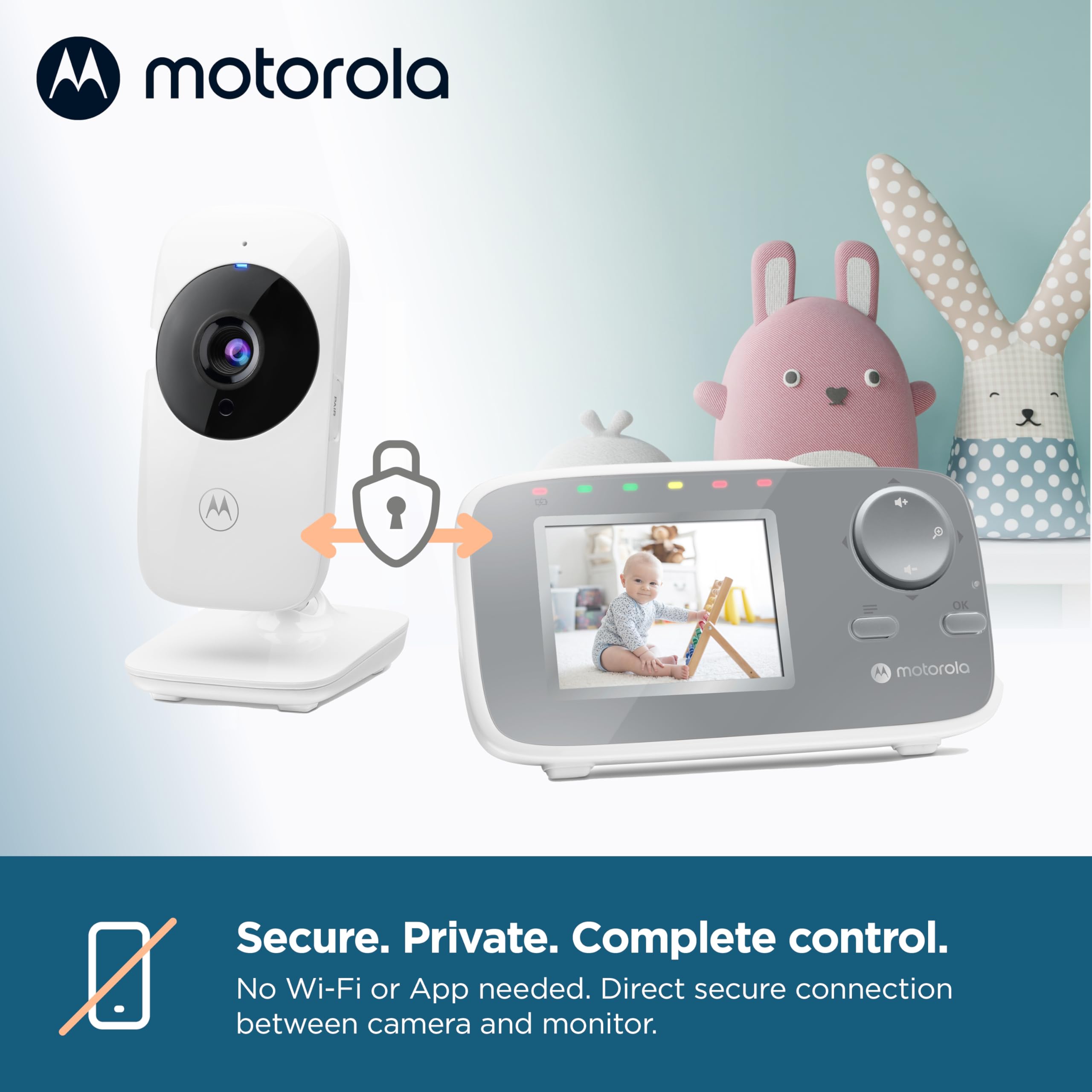 Motorola VM482 Indoor Video Baby Monitor W/Camera, 1000ft Range