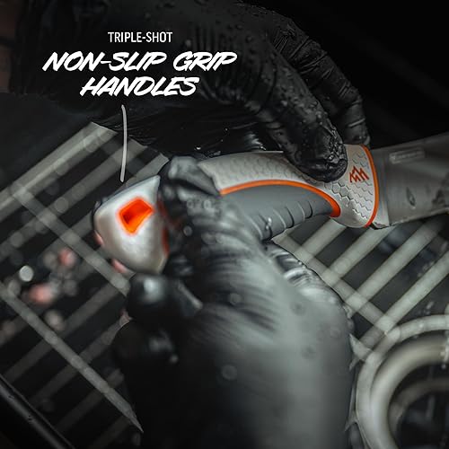 Miniatura 6 de OUTDOOR EDGE ErgoMax - Juego de cuchillos profesionales de procesamiento de juegos de 6 piezas, cuchillos para cubrir y deshuesar, cuchillo de Gris