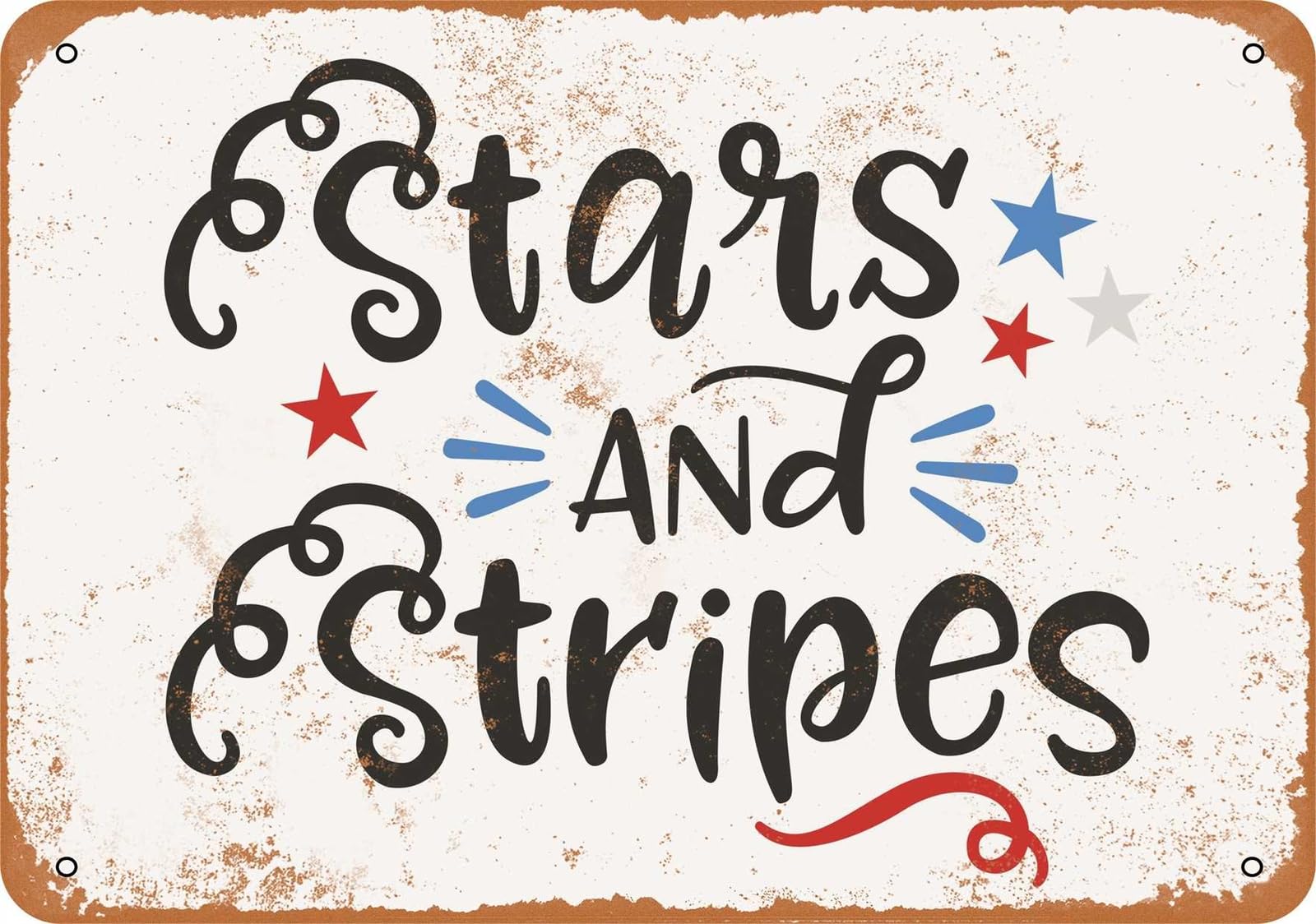 Miaomansenstore Metal Sign - Stars And Stripes - Vintage Look Home Decor