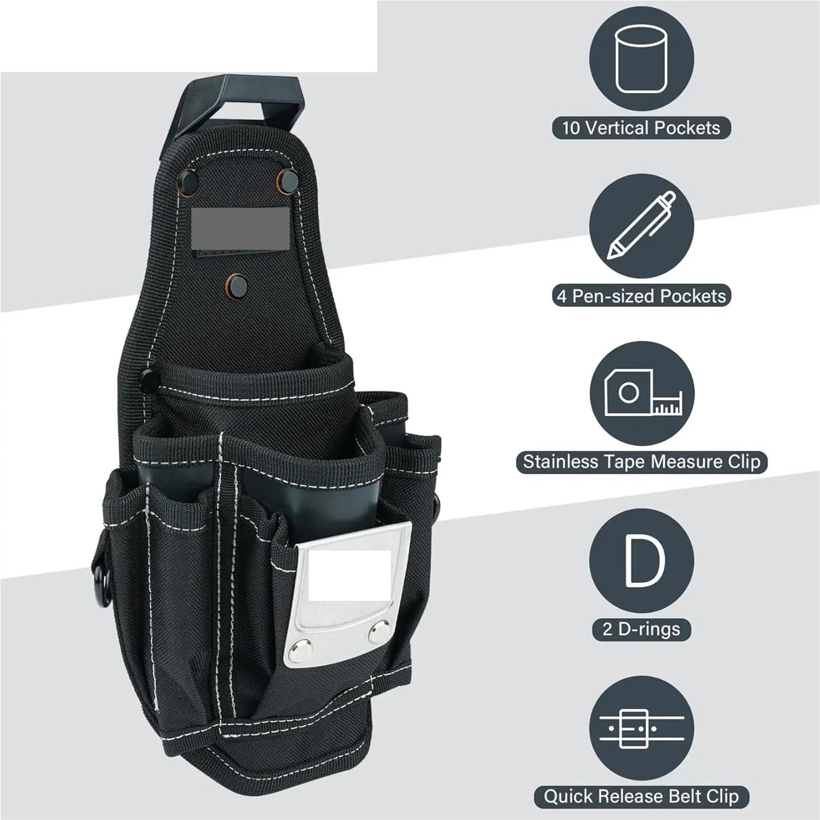 Holster Perceuse Petite pochette à outils avec clip ceinture dégagement rapide. Comprend un de poche plus grand et une boucle for accessoire support d'outil portable sécurisé