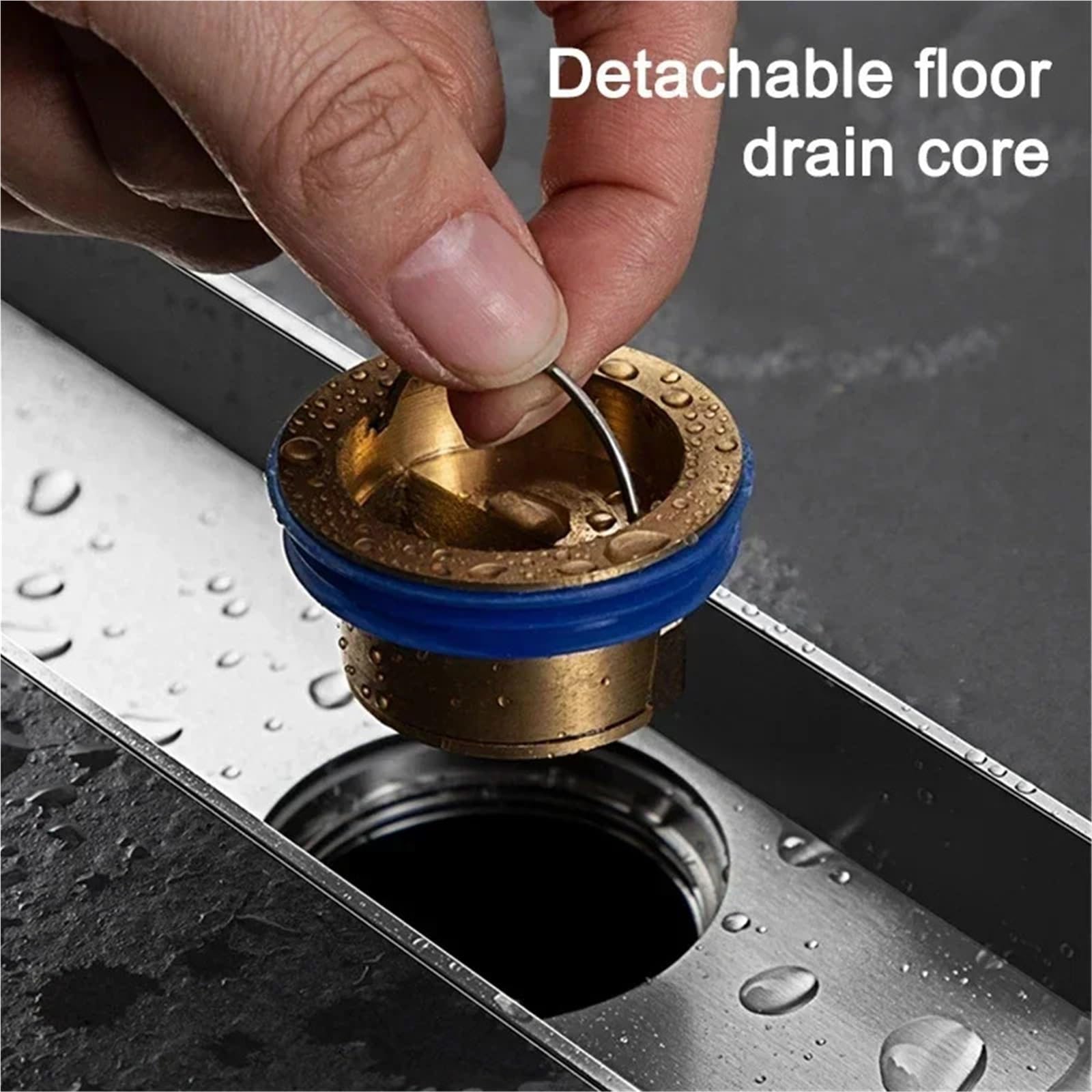 Desague Ducha Desagüe de Piso Largo 20-90CM, Plato Ducha Rectangular Acero Inoxidable 304, desagüe baño