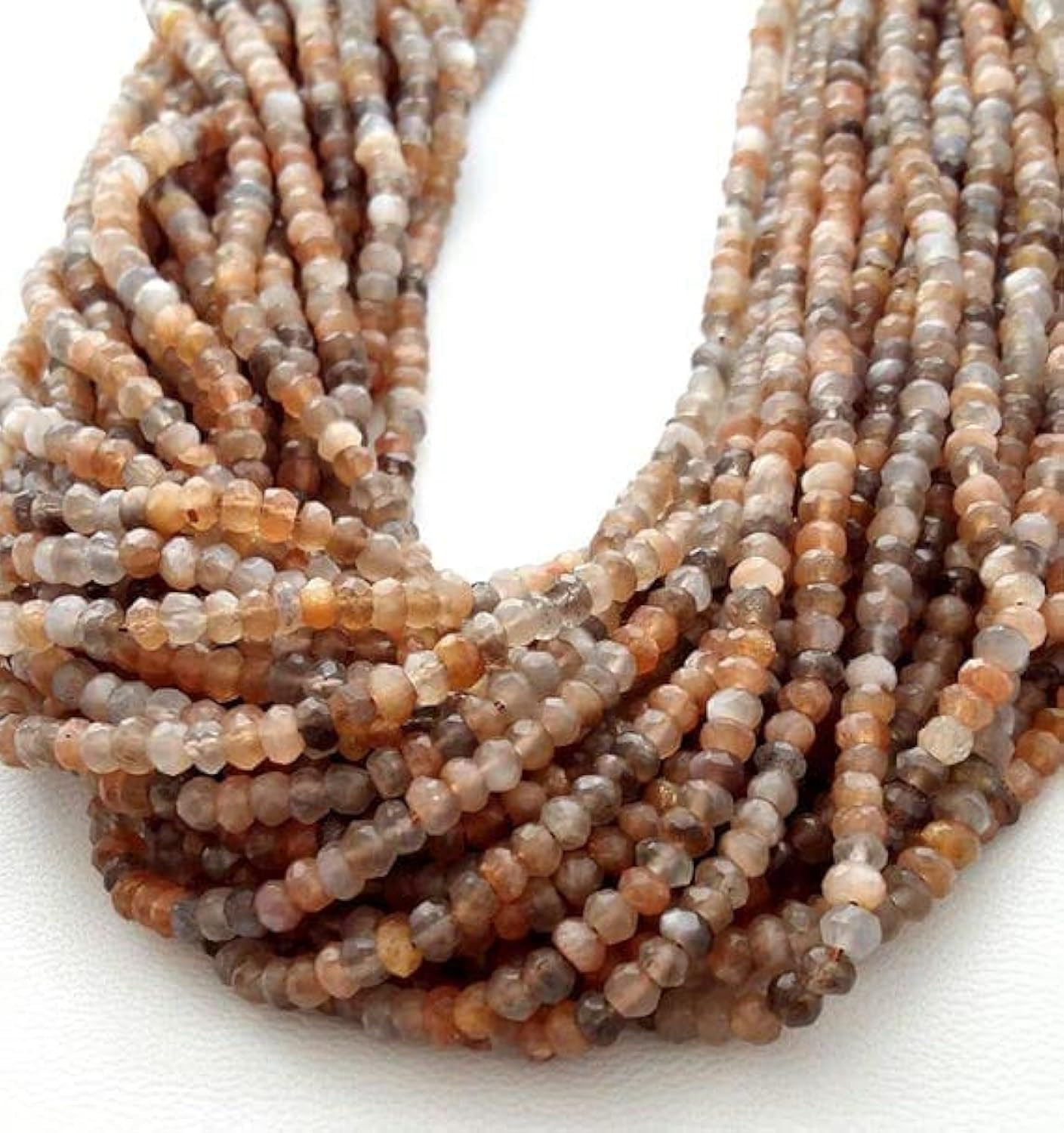 Multi Moonstone perles facettées de 3mm pour création de bijoux uniques