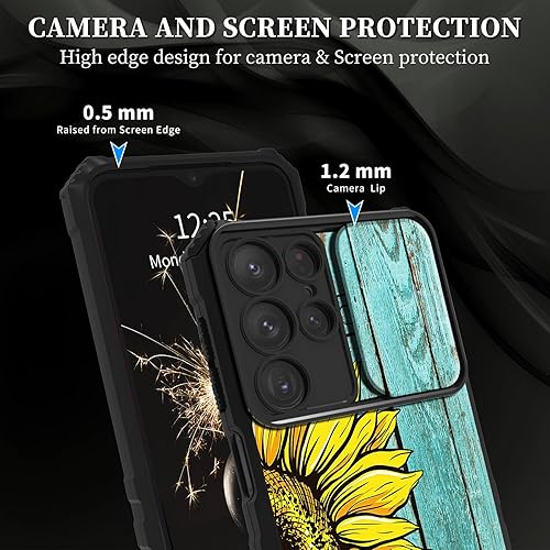 Miniatura 2 de Funda para Samsung Galaxy S22 Ultra con cubierta de cámara y soporte de soporte, resistente, a prueba de golpes, TPU funda protectora para Samsung