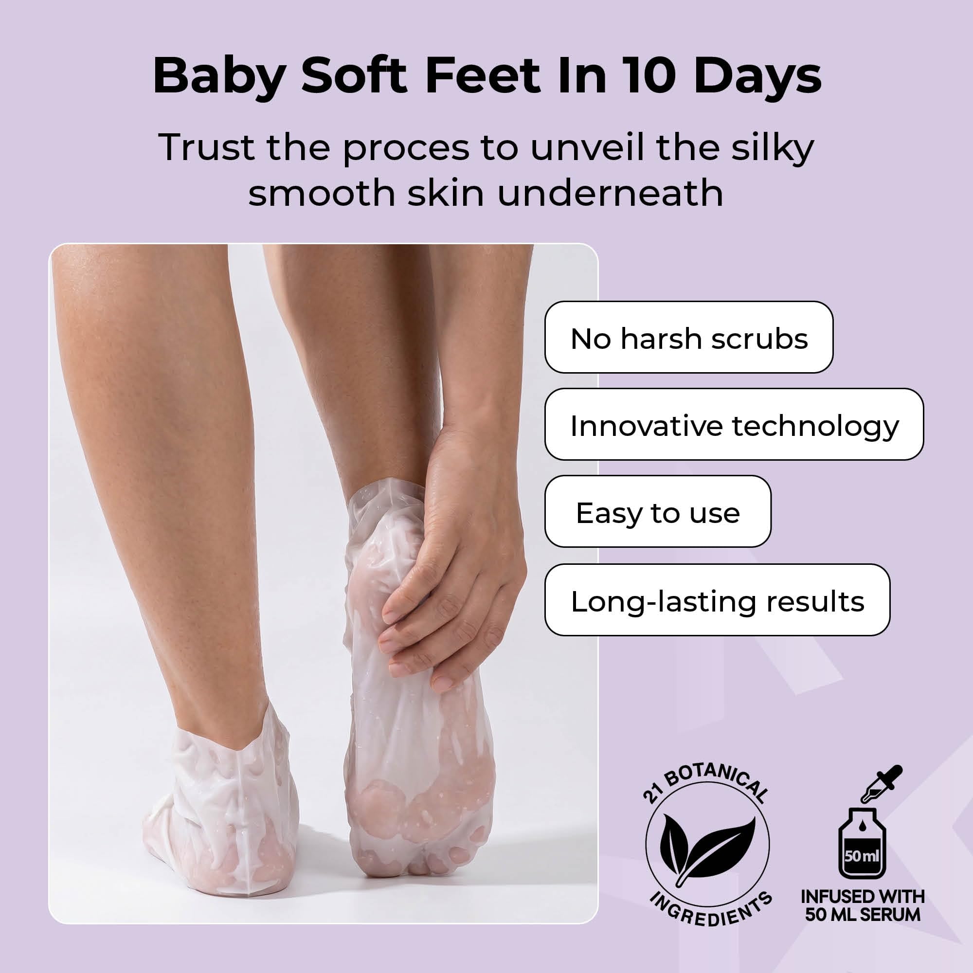 STARSKIN Magic Hour Lot de 4 masques exfoliants pour les pieds avec acide lactique et glycolique, élimine en douceur les callosités et les peaux mortes pour un peeling efficace, soin de la peau K