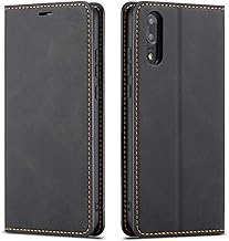 QLTYPRI Case for Huawei P20, Premium PU Leather Cover TPU Bumper with Card Holder Kickstand Hidden Magnetic Adsorption Shockproof Flip Wallet Case Compatible with Huawei P20 - Black