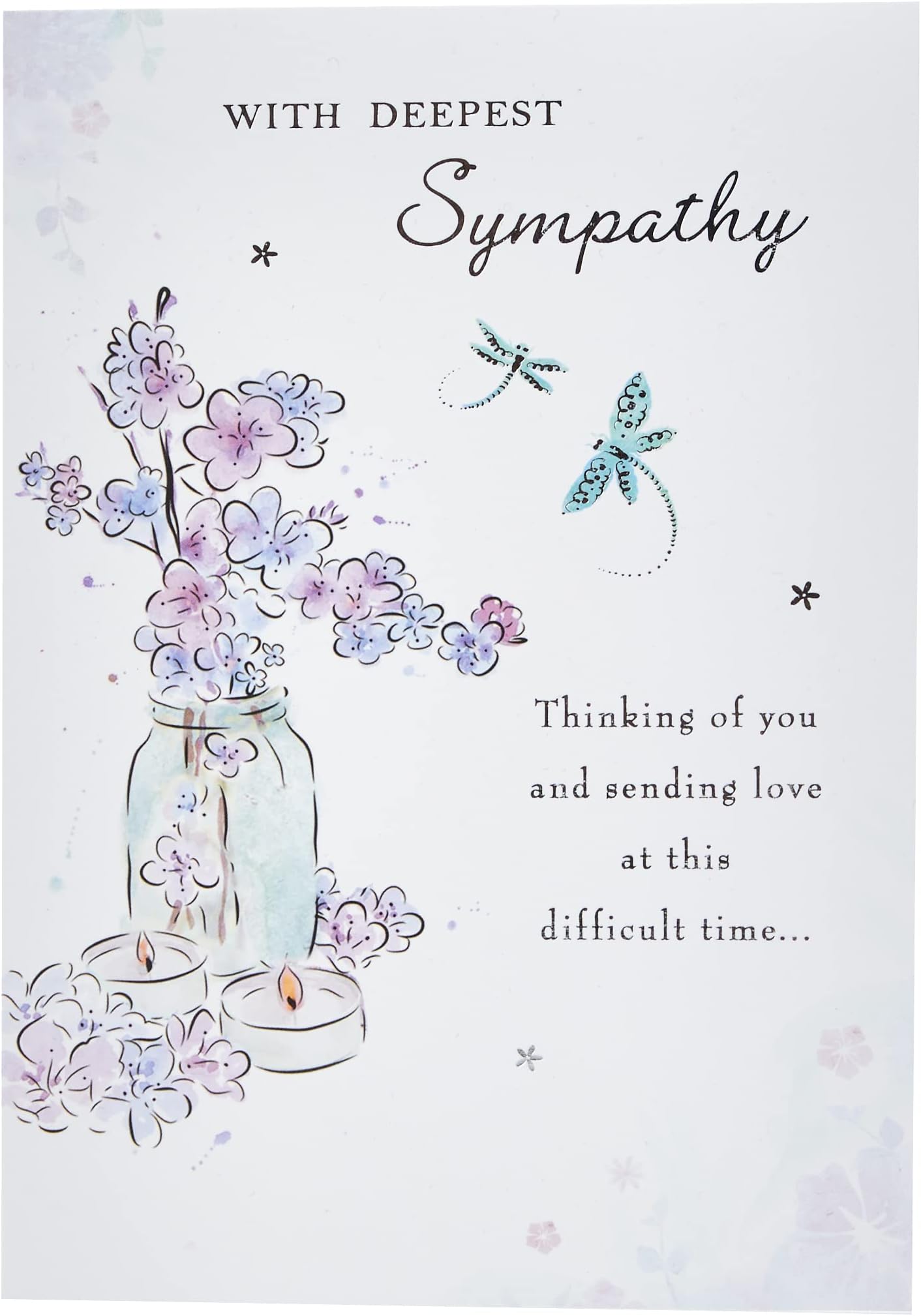 Piccadilly Greetings Group Ltd WONDERFULLY WORDED WITH DEEPEST SYMPATHY GREETING CARD, 7 x 5, white|grey|black