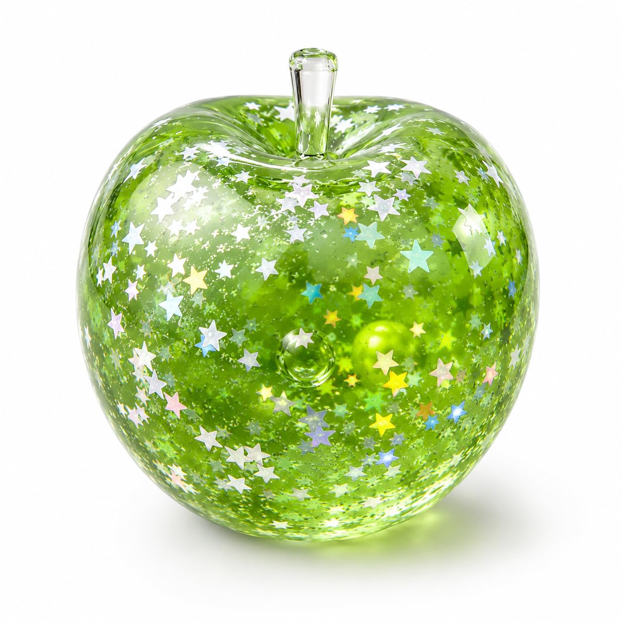 GETFACAI Apple Squishy, Green Apple Squishy Sensory Tool, Maltose Squishys Stress Relief for Office Desk Focus, Slushy Apples Squishys Fidget Tool for peoples, 6 cm Green Star Design