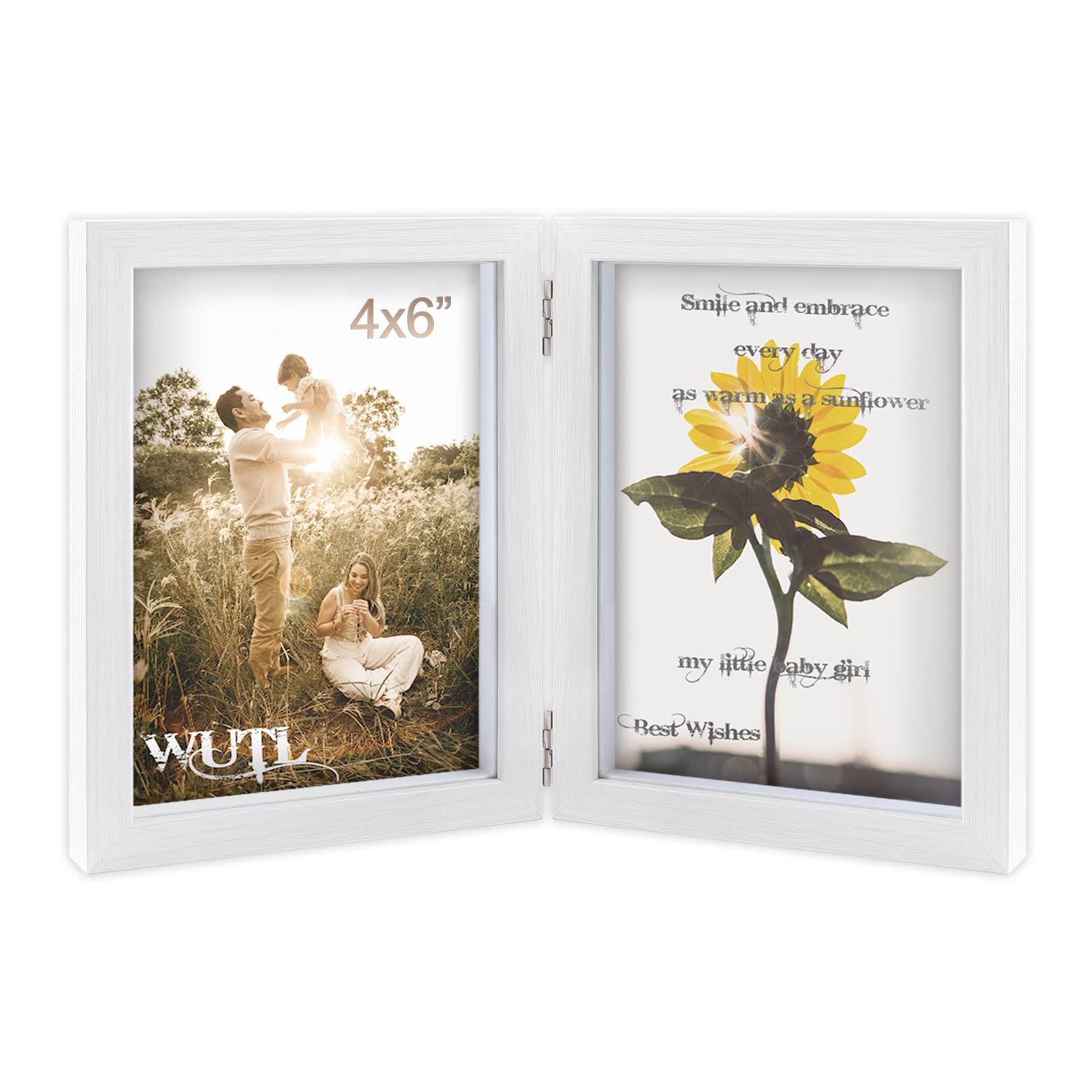 Amazon.com - 4x6 Picture Frames Double Hinged MDF Wood White