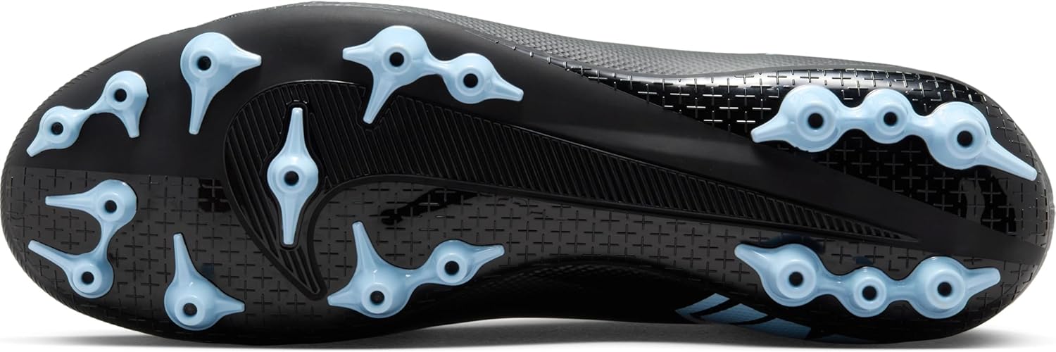 Nike Mercurial Superfly 10 Academy Artificial-Grass High-Top Soccer Cleats (Black/Ice Blue) Size 8.5