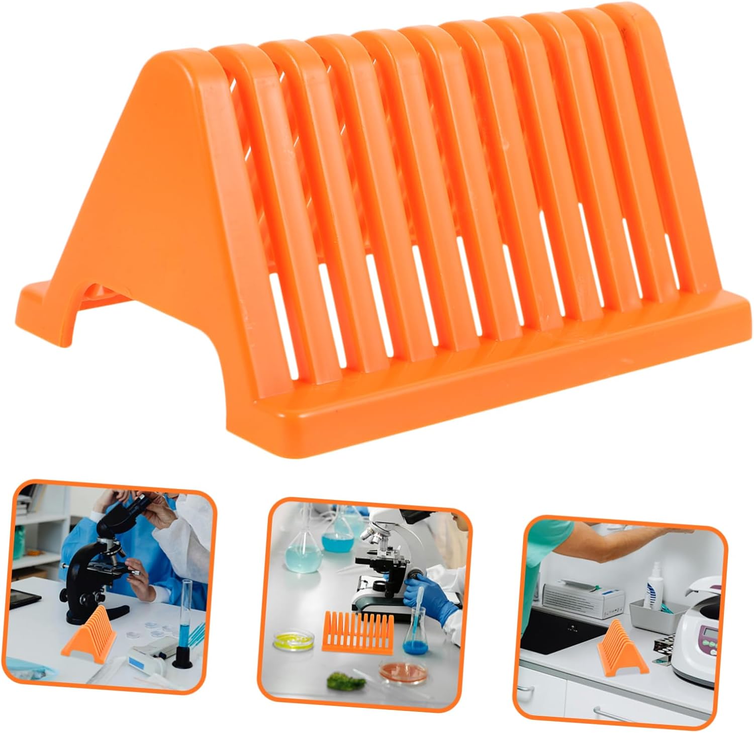 Mobestech 8pcs Plastic Microscope Slides Rack Staining Holder for Laboratory Use Storage for Microscope Slides Design