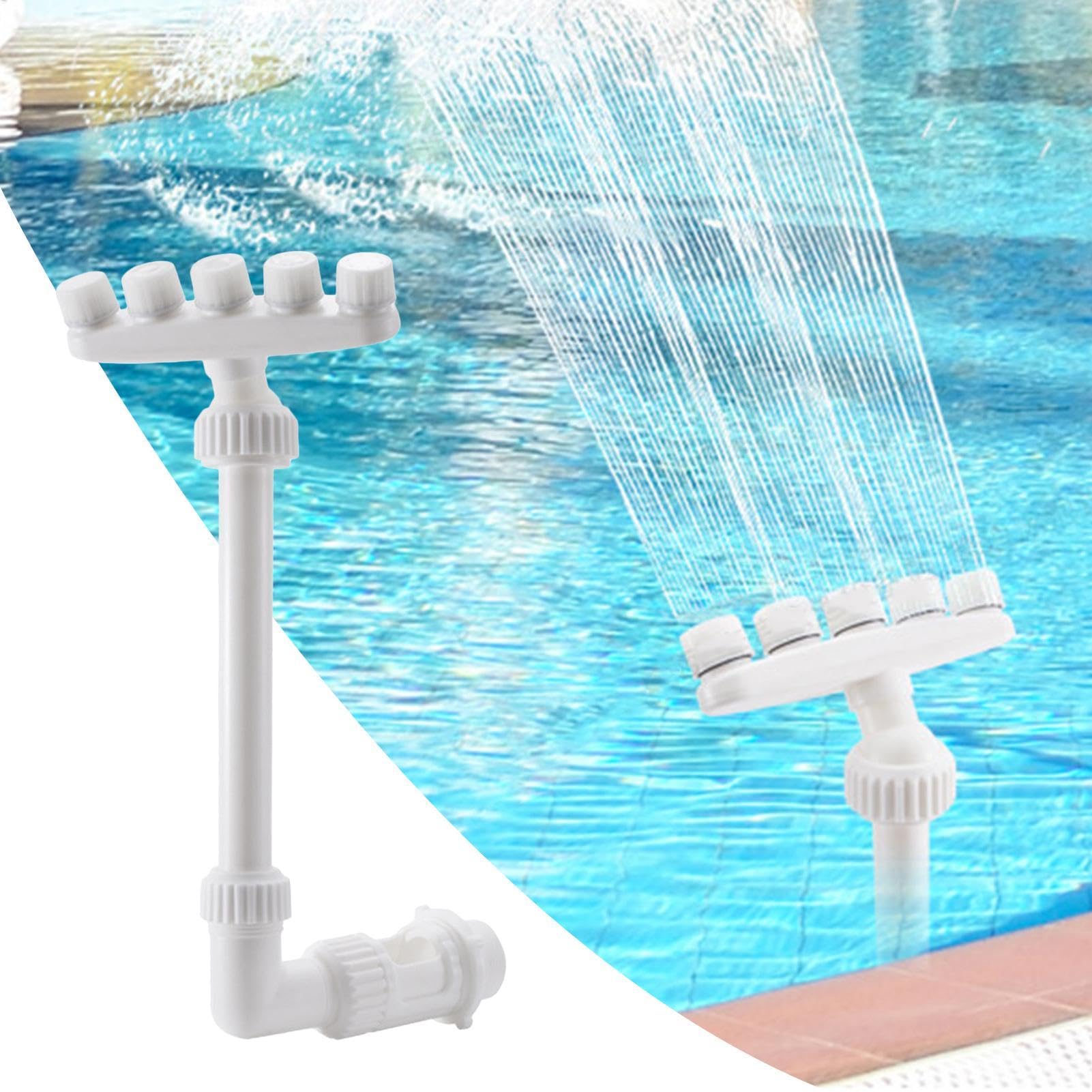 Fontana Per Piscina - 5 Teste Regolabili Irrigatore a Cascata Divertente,Piscina Spray Rinfrescante - per Cortile Laghetti Giardini Idromassaggio SPA Hotel Festa