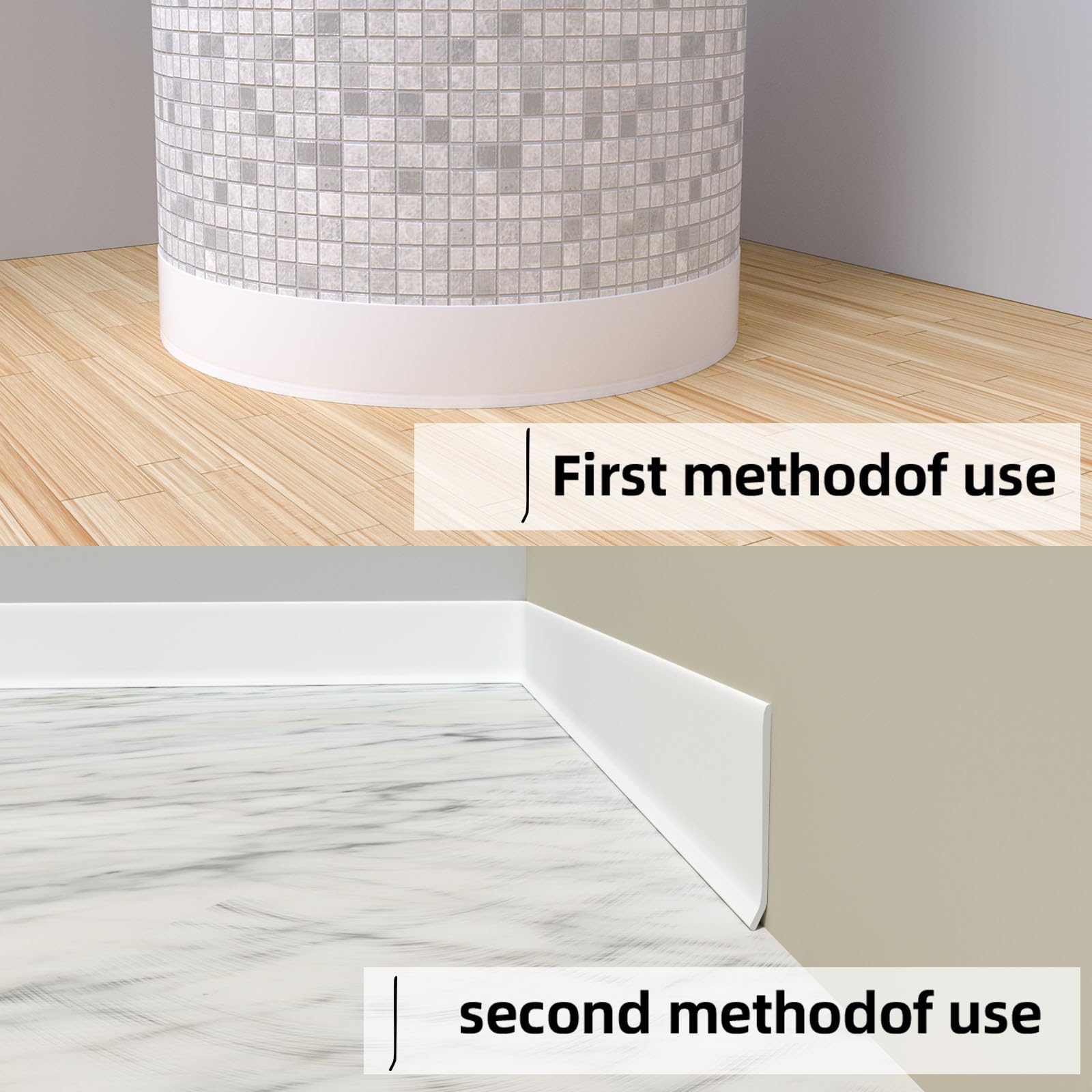 Baseboard Self Return Snapklik.com : Flexible Baseboard Trim - Vinyl Cove Base Peel And Stick ...