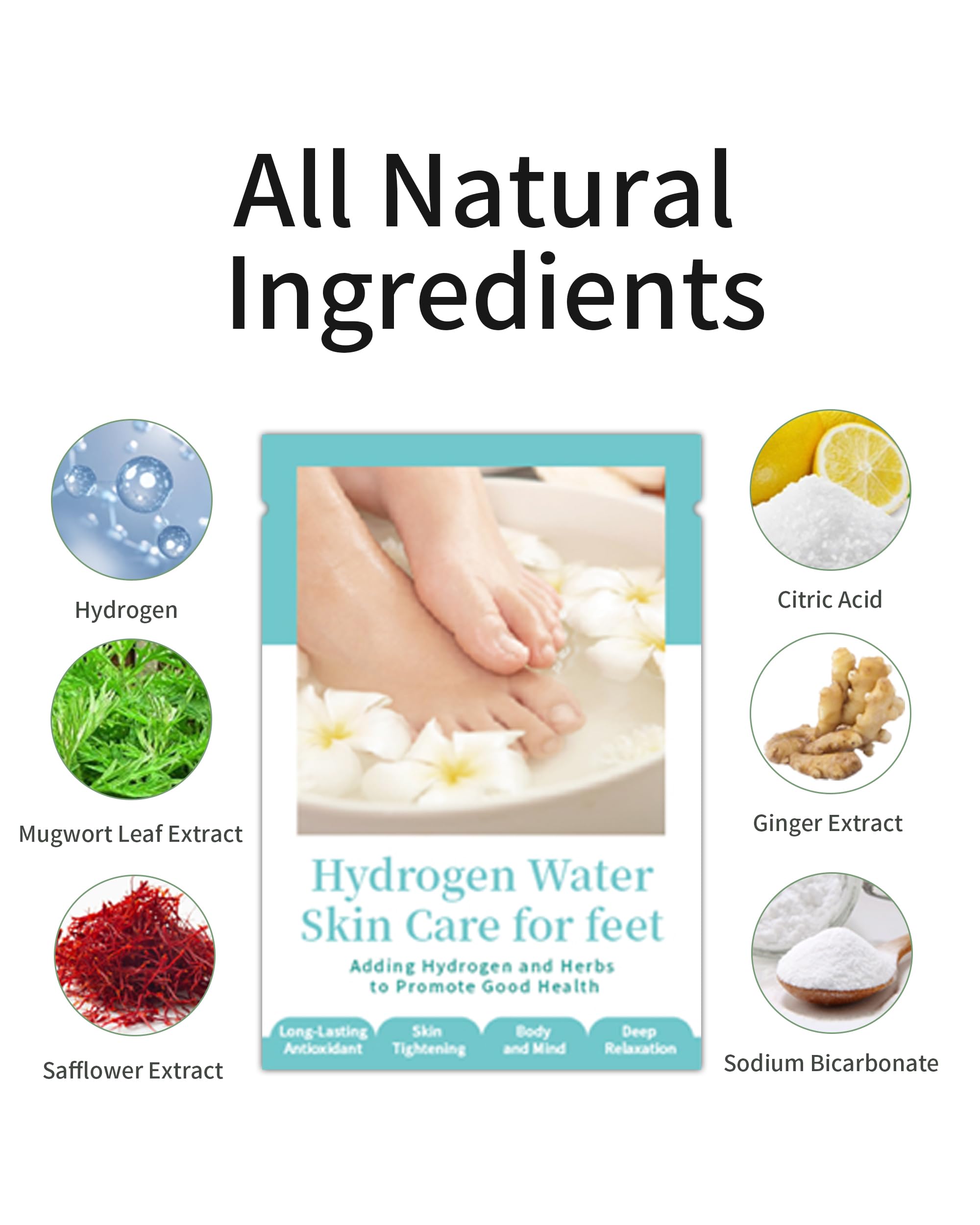 Foot Soak Hydrogen Foot Bath Tablet 10 Pack Soothing Enhance Circulation with Ginger Ginseng Mugwort Chinese Herb Foot SPA for Cracked Heels Calluses Softens Odor Control