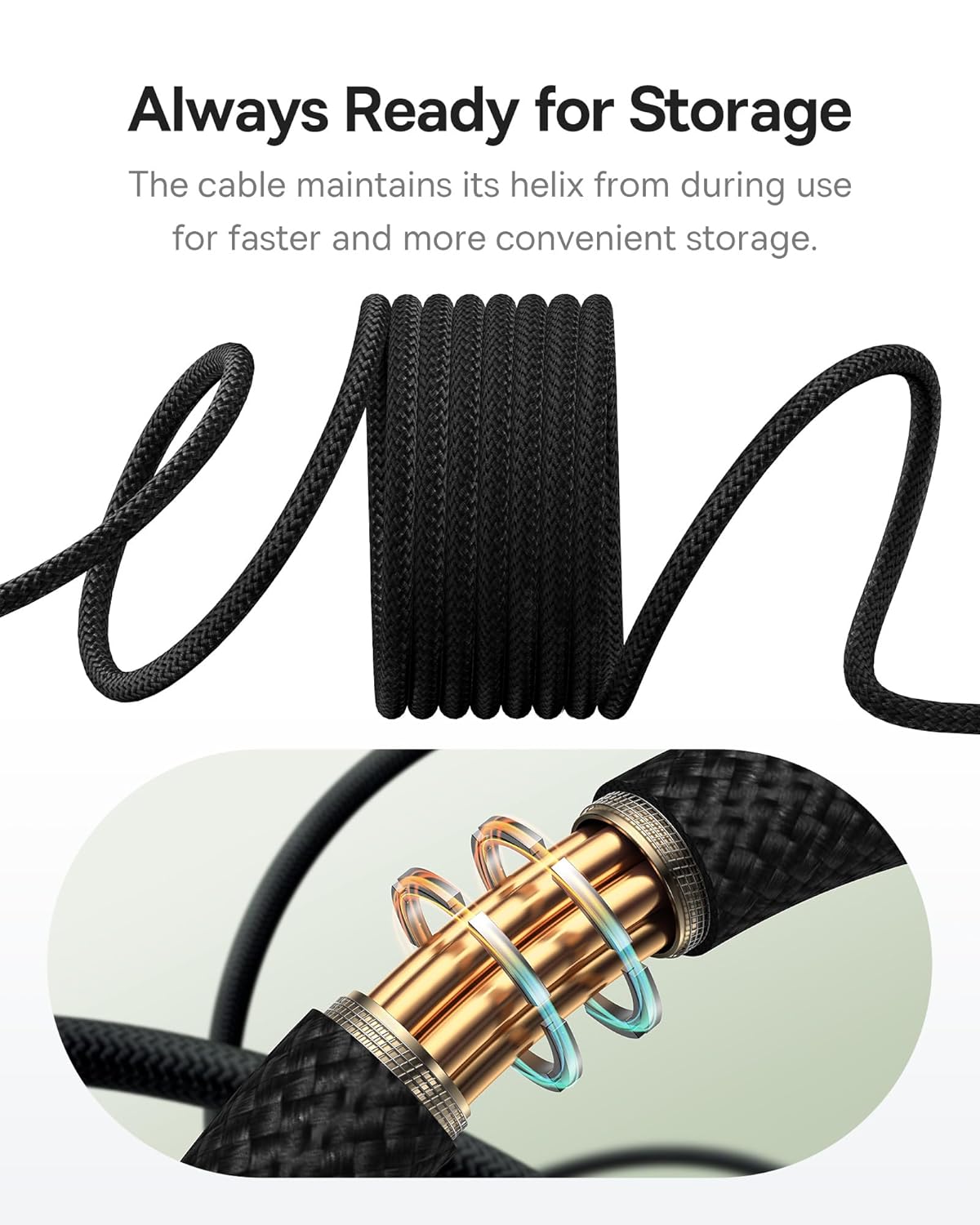 Cable maintaining its helix shape