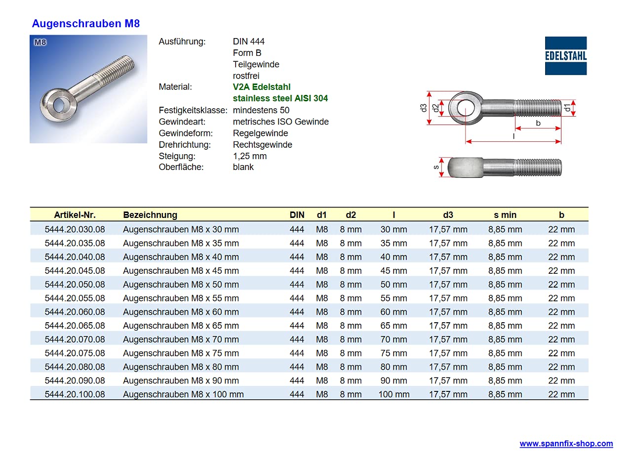 Diverse Bullone Ad Occhio DIN 444 Forma LB LBM 16 X 100 4,6 - Foto 6
