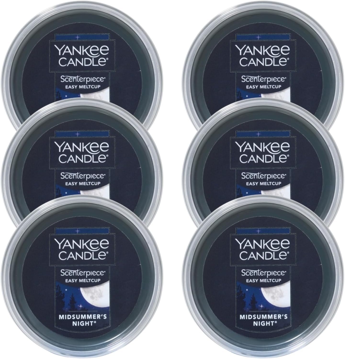 Yankee Candle Scenterpiece Easy MeltCup, Midsummer's Night Musk, Wax Melt Cup Flameless Home Fragrance with Mess-Free Design and Rapid Scent Release, 2.2 Ounce (Pack of 6)