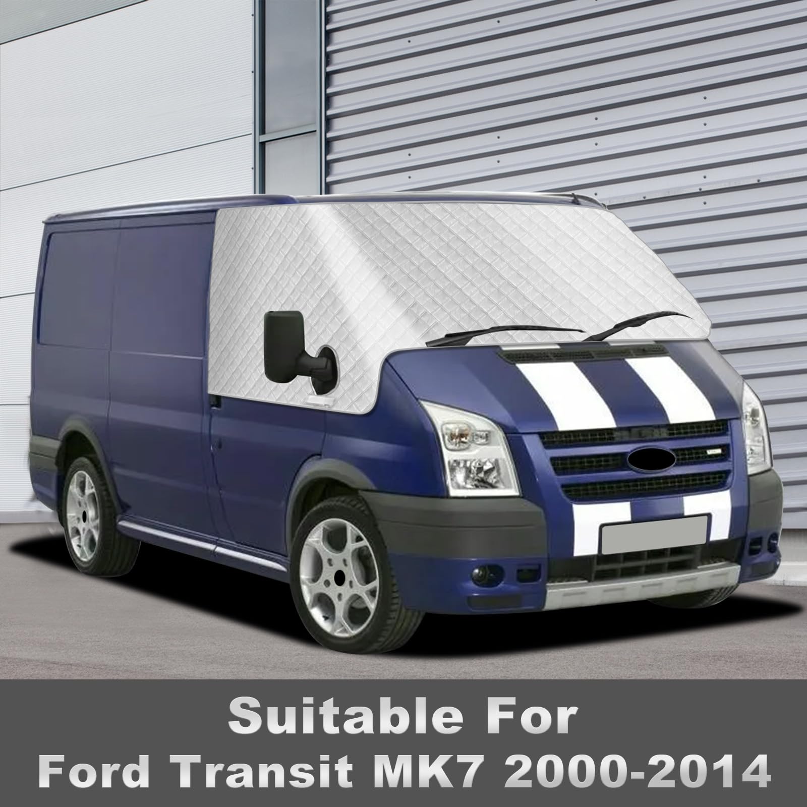 Osłona przeciwsłoneczna na przednią szybę do Ford Transit MK7 2000-2014, 5-warstwowa odblaskowa zewnętrzna ochrona przed słońcem, ochrona przed promieniowaniem UV/mrozem/lodem/kurzem do Ford