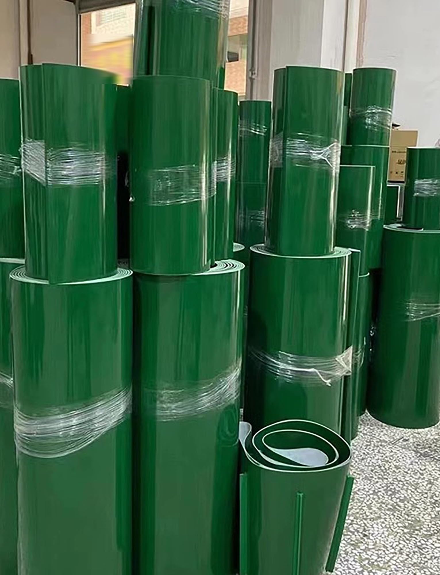 Nastro trasportatore a trasmissione, Cinghia trasportatrice di trasmissione verde in PVC Cinghia industriale, cinghia trasportatrice di linea di trasmissione industriale da 5 mm for la linea