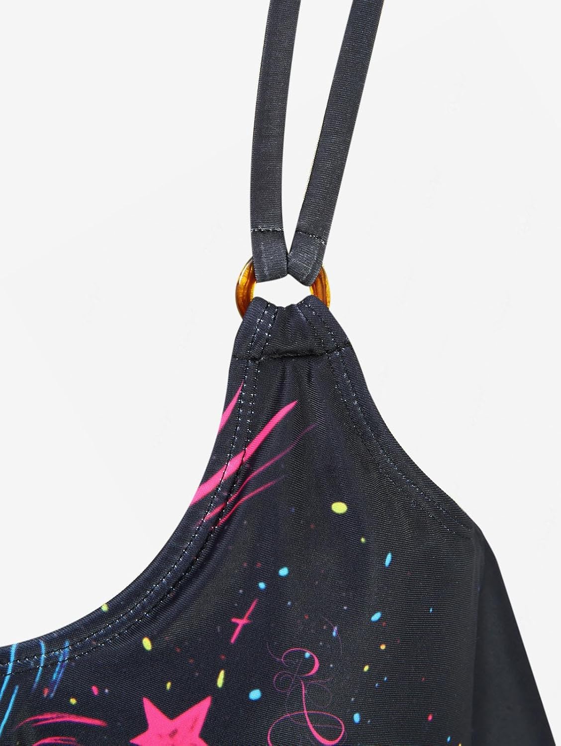 ROSE GAL Plus Size Womens Gothic Curvy Two Piece Tankini Swimsuts Set Skulls Stars Padded Tankini Set