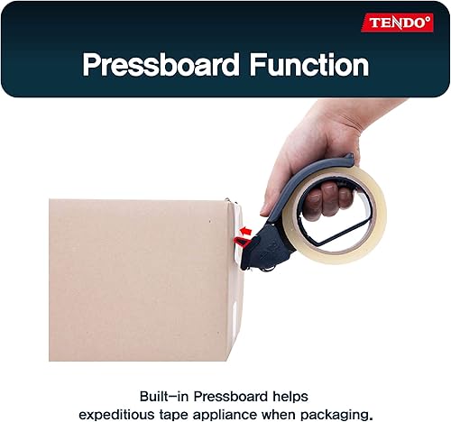 Vista 6 de SJ-50M Navy TENDO Basic Line Dispensador de cinta de embalaje inteligente, pistola de cinta de fácil corte, para cinta de 45 ~ 1.969 in de ancho