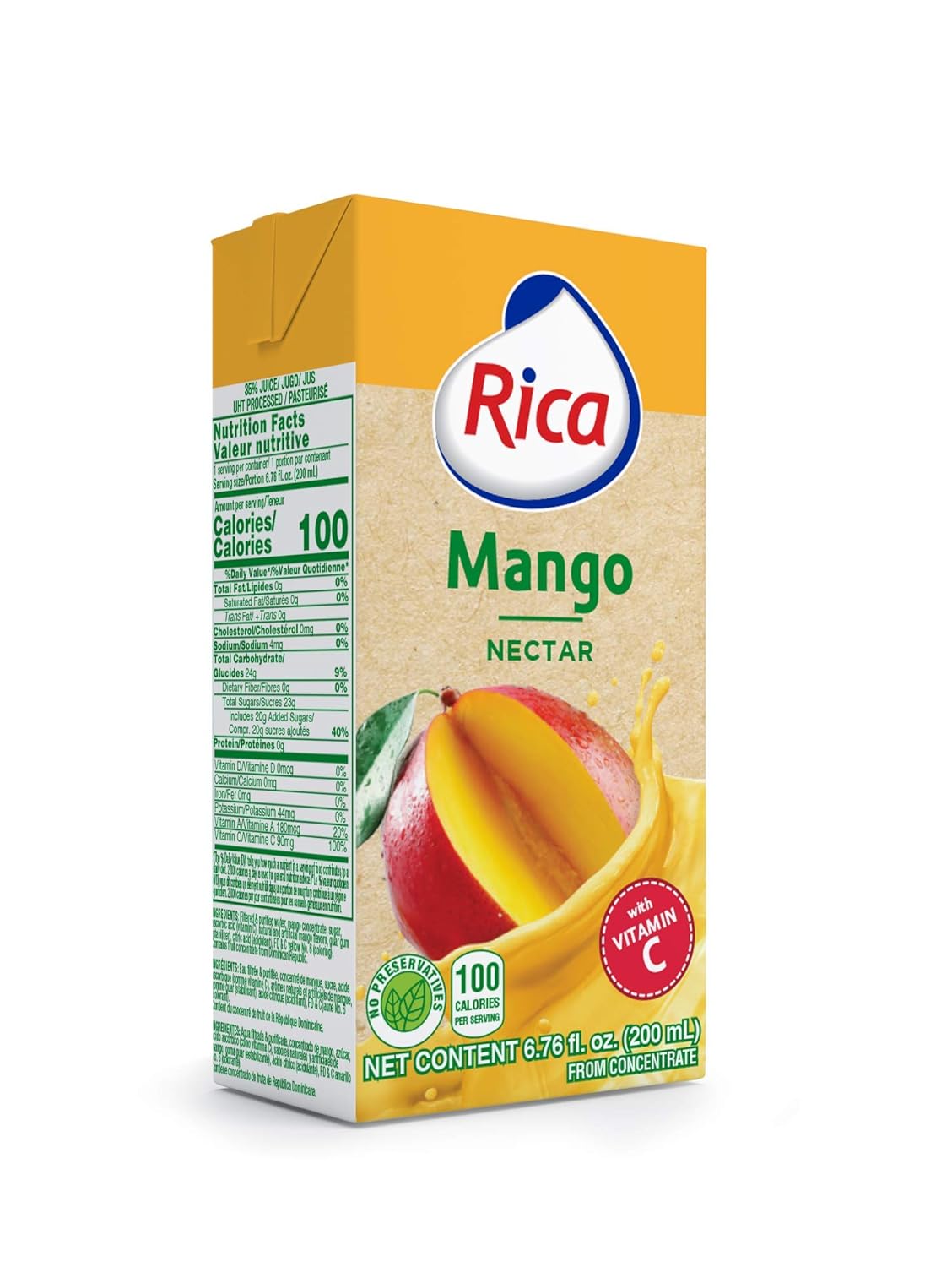 Mango Nectar RICA 200 Ml with Vitamin C (12 Pack)