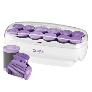 Conair Hot Rollers for Long Medium Short Hair 12 Ceramic Flocked 1 -Inch and 1 -Inch Heated Hair