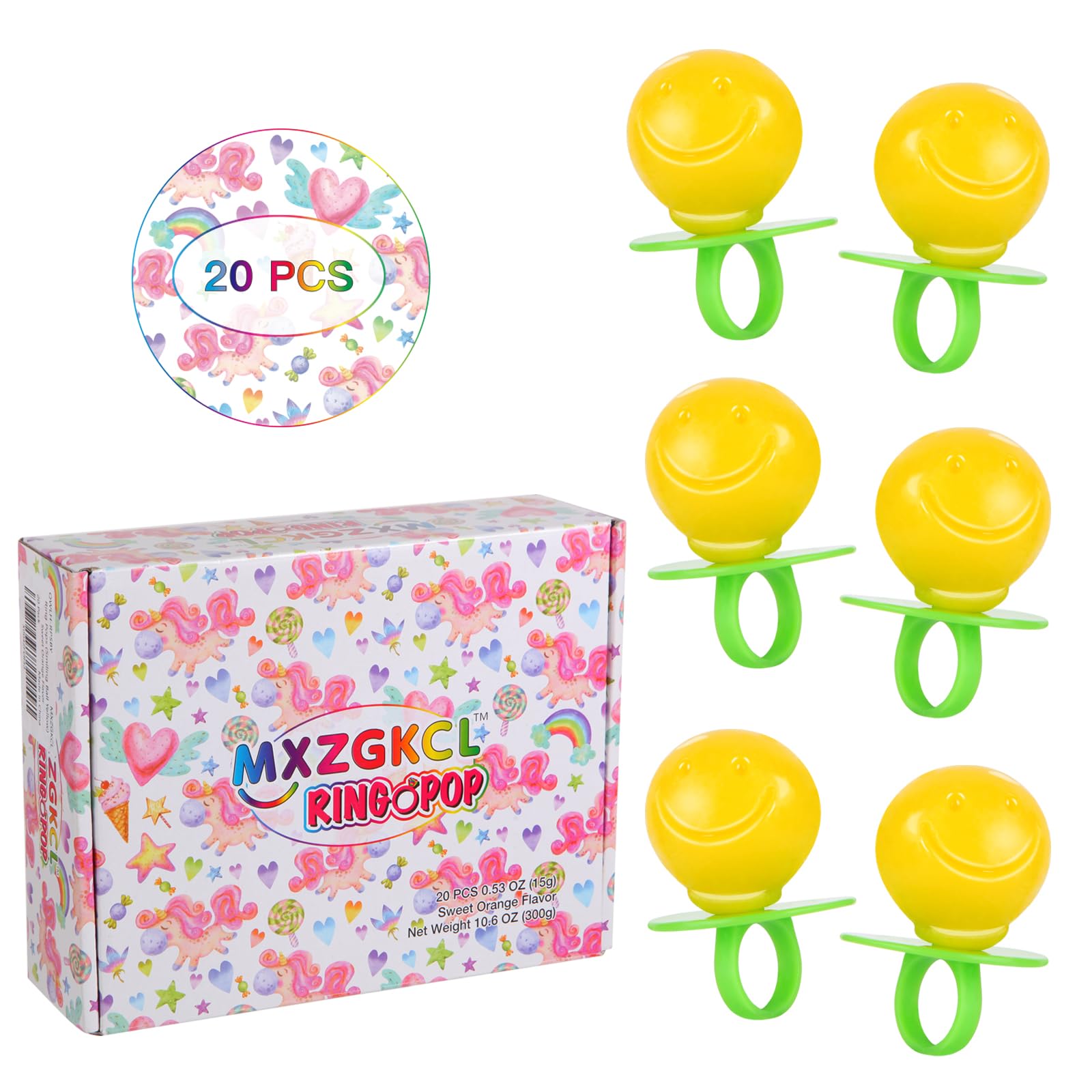 Ring Pop Bulk Holiday Candy Lollipop - 20 Count Party Pack Ring Lollipops, Individually Wrapped Sweet Orange Flavor - Candy for Kid's Birthdays, Party Favors, Stocking Stuffers & Holiday Gift Exchanges